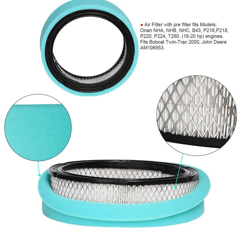 HIFROM Air Filter Pre Cleaner Compatible with Onan 140-2628 140-1228 140-2522 140-2628-01 Toro NN10774 John Deere AM106953 HE140-2628 Lawn Mower Air Cleaner - Image 3